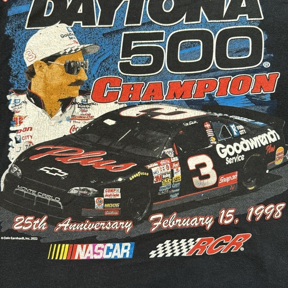 NASCAR Dale Earnhardt Sr #3 Daytona 500 Champion Black T Shirt in Large - Picture 6 of 8
